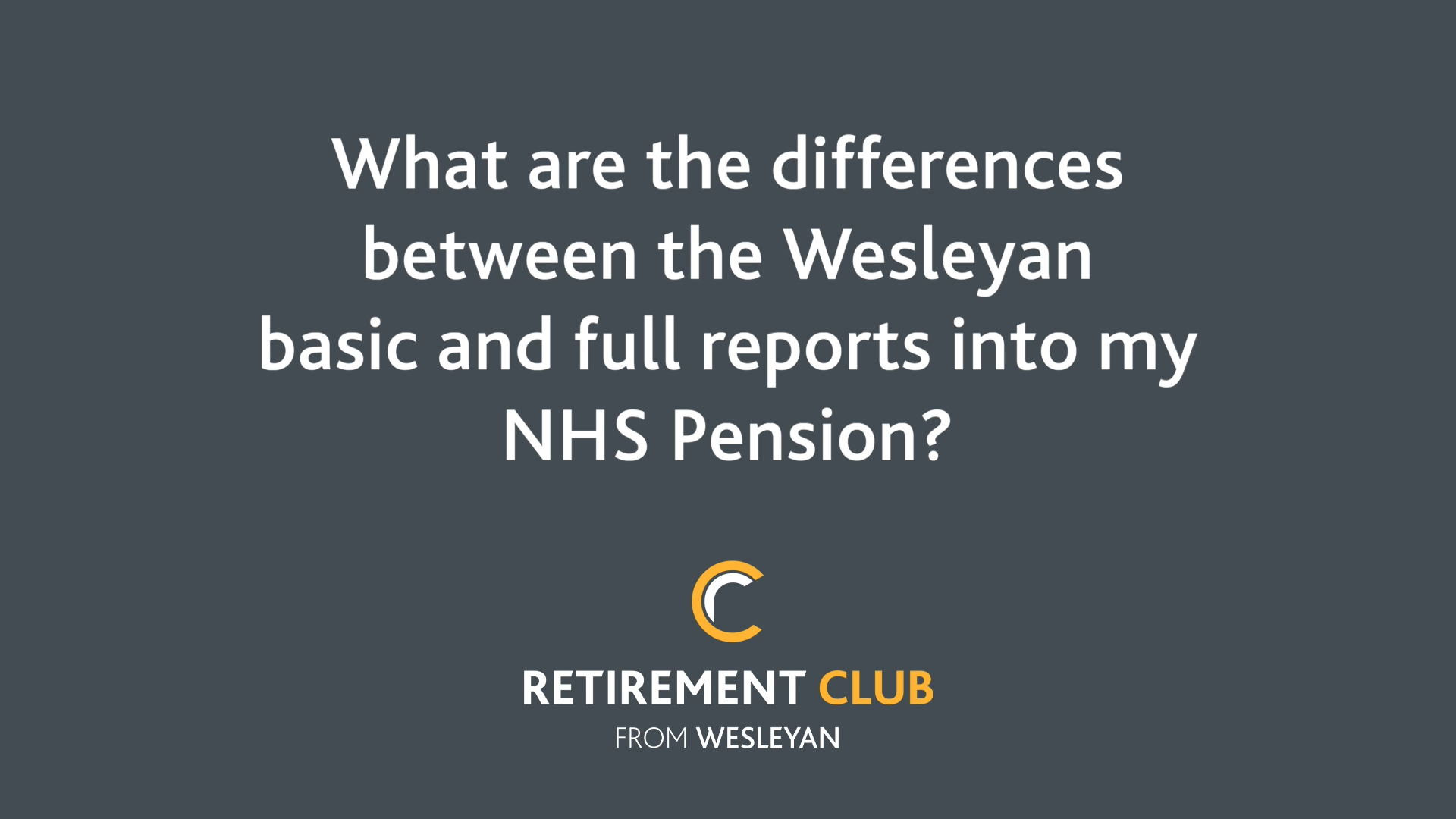 Retirement Hub Pension Assessment Report video