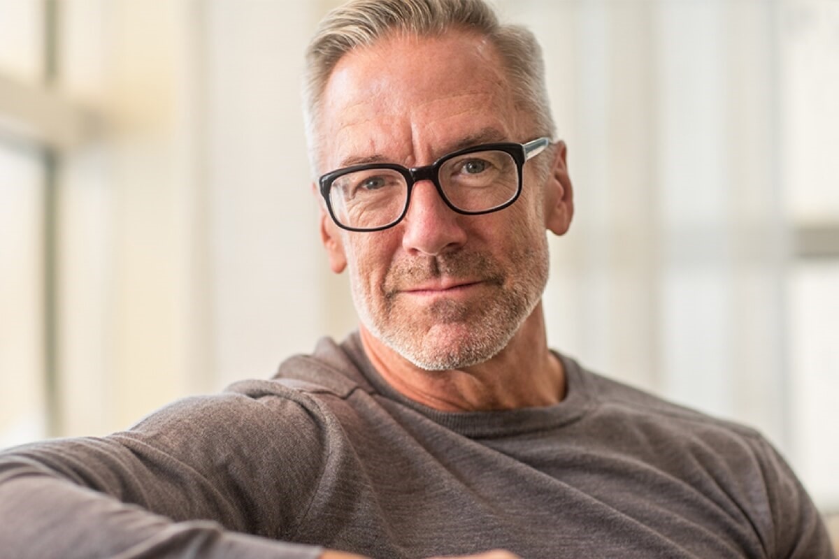 Mature man with glasses