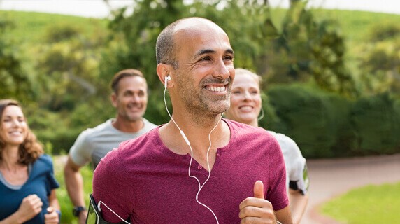 Man jogging with earphones