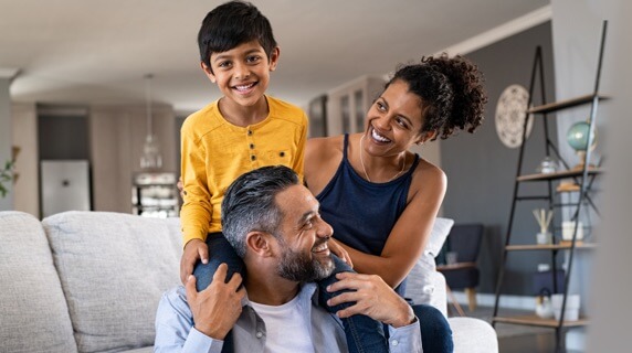 Family relaxing at home