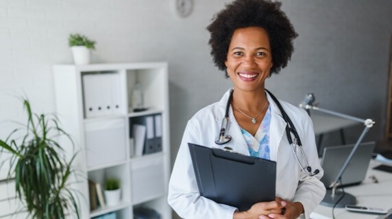 Female doctor in office