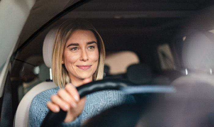 Female in car