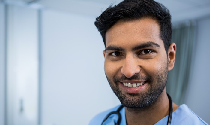 Male medic at hospital