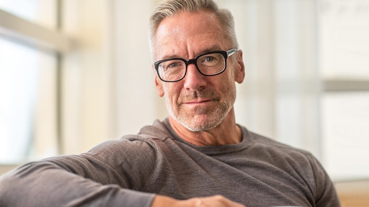 Mature man with glasses