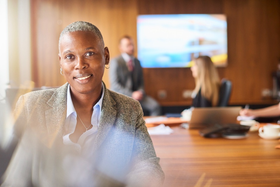 Professional woman in boardroom