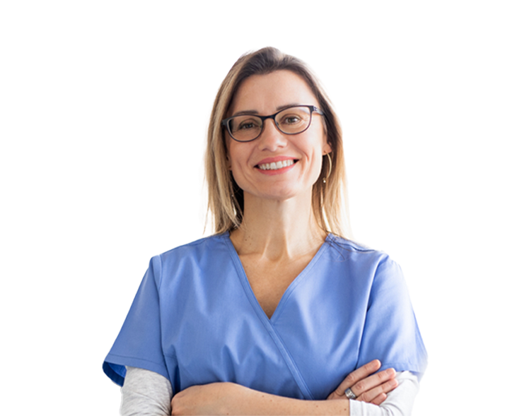 Female dentist smiling