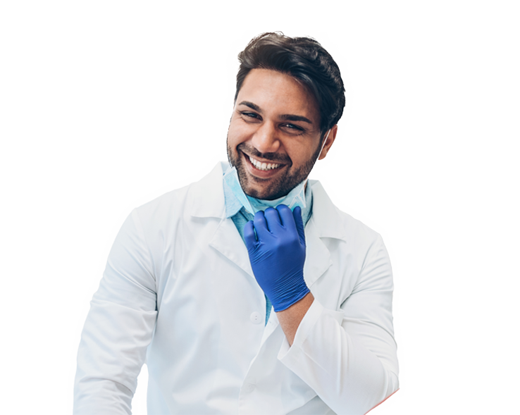 Male dentist smiling